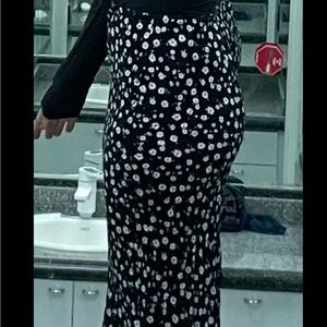 Wild Fable Black and White Floral Maxi Skirt